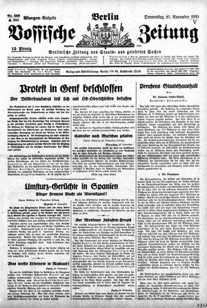 Vossische Zeitung vom 27.11.1930