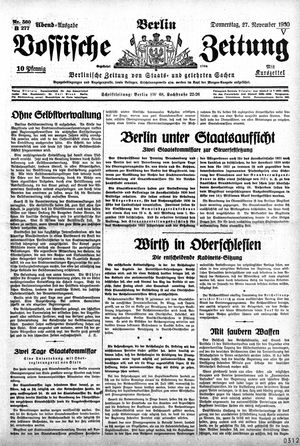 Vossische Zeitung on Nov 27, 1930