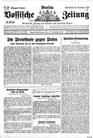 Vossische Zeitung vom 29.11.1930