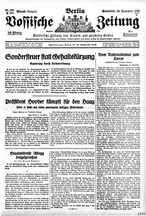 Vossische Zeitung vom 29.11.1930