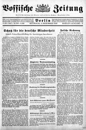 Vossische Zeitung on Dec 3, 1930