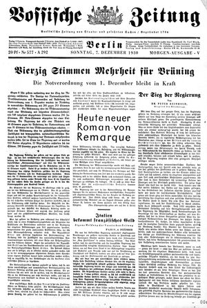 Vossische Zeitung on Dec 7, 1930