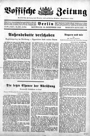 Vossische Zeitung vom 10.12.1930