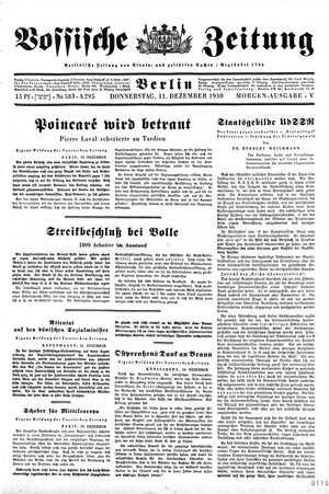 Vossische Zeitung on Dec 11, 1930