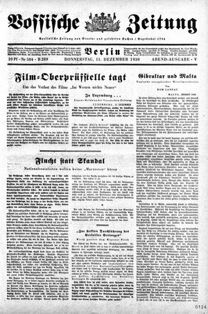 Vossische Zeitung on Dec 11, 1930