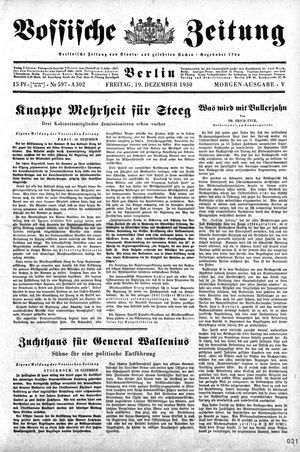 Vossische Zeitung on Dec 19, 1930