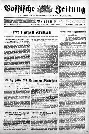 Vossische Zeitung vom 20.12.1930