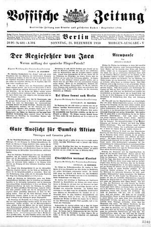 Vossische Zeitung vom 21.12.1930