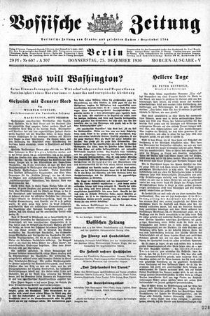 Vossische Zeitung vom 25.12.1930