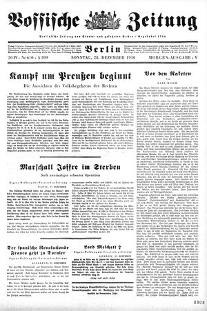 Vossische Zeitung vom 28.12.1930