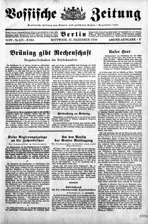 Vossische Zeitung vom 31.12.1930