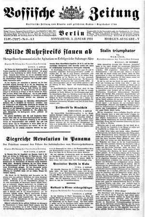 Vossische Zeitung on Jan 3, 1931