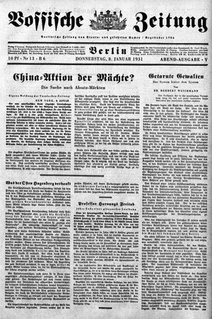 Vossische Zeitung on Jan 8, 1931