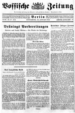 Vossische Zeitung on Jan 10, 1931