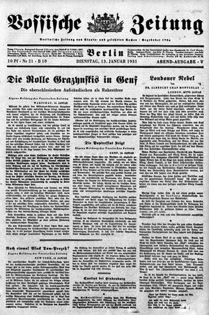 Vossische Zeitung vom 13.01.1931