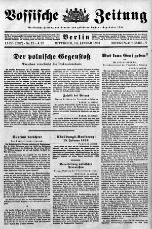 Vossische Zeitung vom 14.01.1931