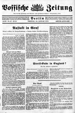 Vossische Zeitung vom 16.01.1931