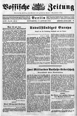 Vossische Zeitung on Jan 17, 1931