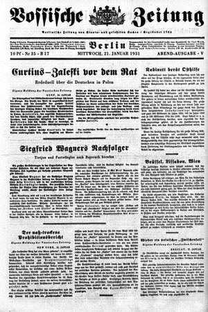 Vossische Zeitung on Jan 21, 1931