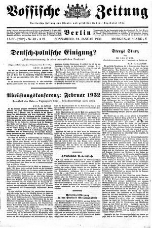 Vossische Zeitung vom 24.01.1931