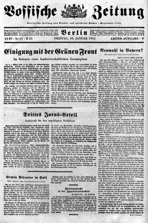Vossische Zeitung vom 30.01.1931