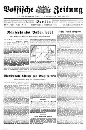 Vossische Zeitung on Feb 4, 1931