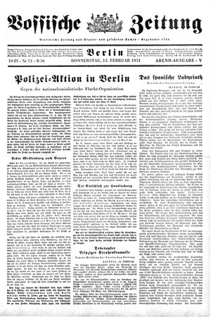 Vossische Zeitung vom 12.02.1931