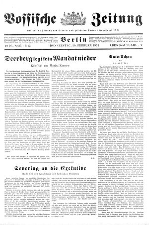 Vossische Zeitung on Feb 19, 1931
