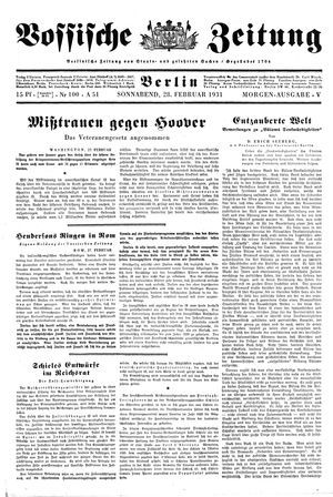 Vossische Zeitung on Feb 28, 1931