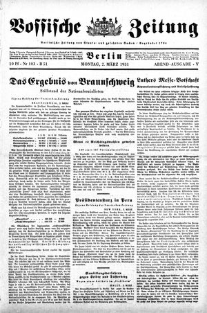 Vossische Zeitung on Mar 2, 1931