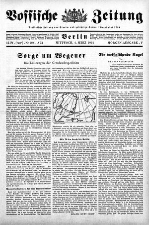 Vossische Zeitung on Mar 4, 1931
