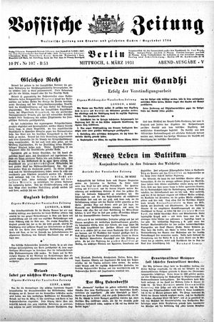 Vossische Zeitung on Mar 4, 1931