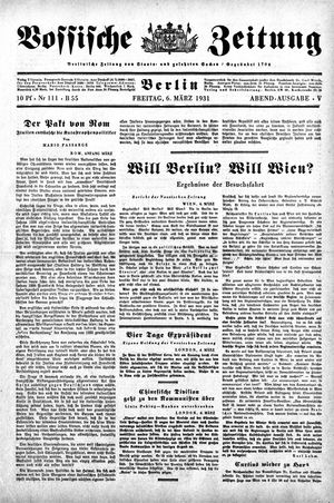 Vossische Zeitung vom 06.03.1931
