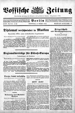 Vossische Zeitung on Mar 8, 1931