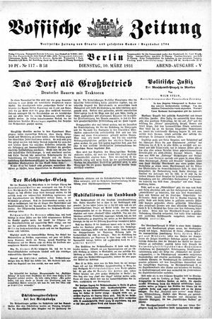 Vossische Zeitung on Mar 10, 1931
