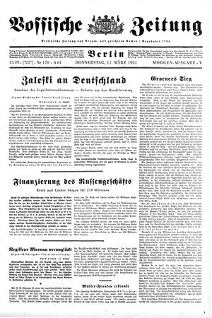 Vossische Zeitung on Mar 12, 1931