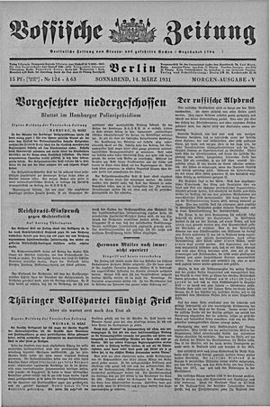 Vossische Zeitung on Mar 14, 1931