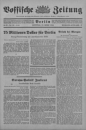 Vossische Zeitung vom 15.03.1931