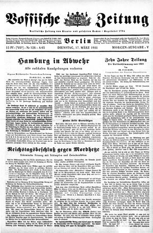 Vossische Zeitung vom 17.03.1931