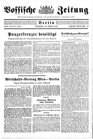 Vossische Zeitung vom 20.03.1931