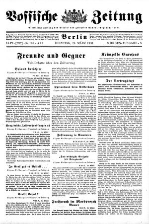 Vossische Zeitung vom 24.03.1931