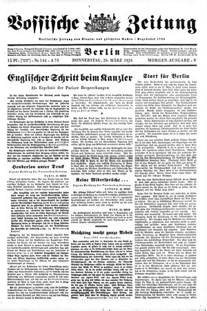 Vossische Zeitung vom 26.03.1931