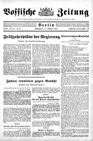 Vossische Zeitung vom 27.03.1931