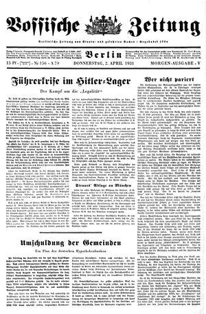 Vossische Zeitung vom 02.04.1931