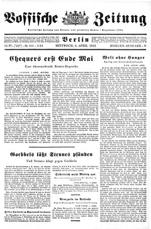 Vossische Zeitung on Apr 8, 1931