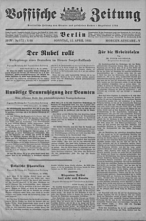 Vossische Zeitung vom 12.04.1931