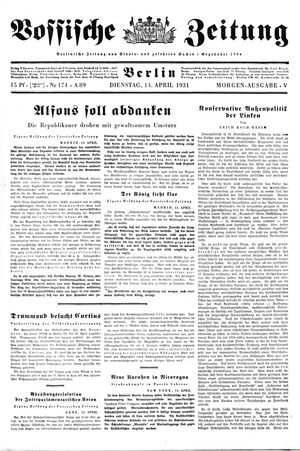 Vossische Zeitung vom 14.04.1931