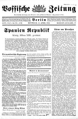 Vossische Zeitung vom 15.04.1931