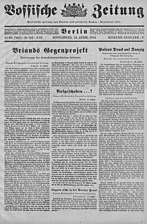 Vossische Zeitung vom 18.04.1931