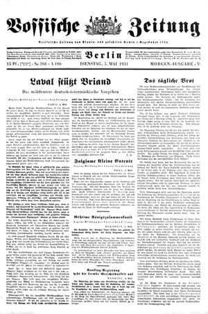 Vossische Zeitung vom 05.05.1931